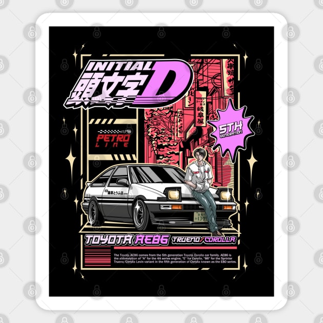 AE86 INITIAL D Sticker by Neron Art